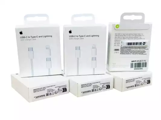 Кабель N1 BRA 60W USB-C to Type-C / Lightning 1.2 м, белый